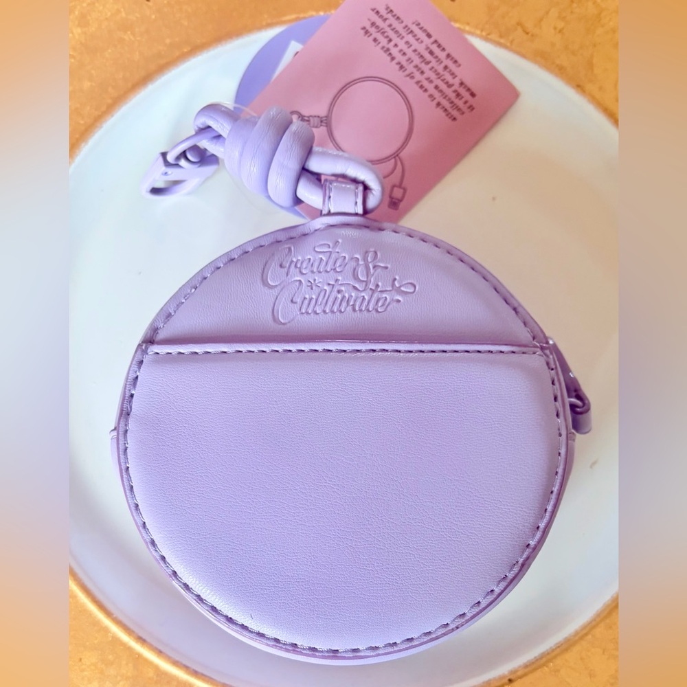 NWT Create & Cultivate clip-on tech pouch in lilac